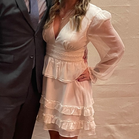 White Ruffle Dress - Picture 1 of 3